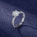 Women's Korean Sier-plated Zircon Wedding Open Simulation Ring MegaBDM