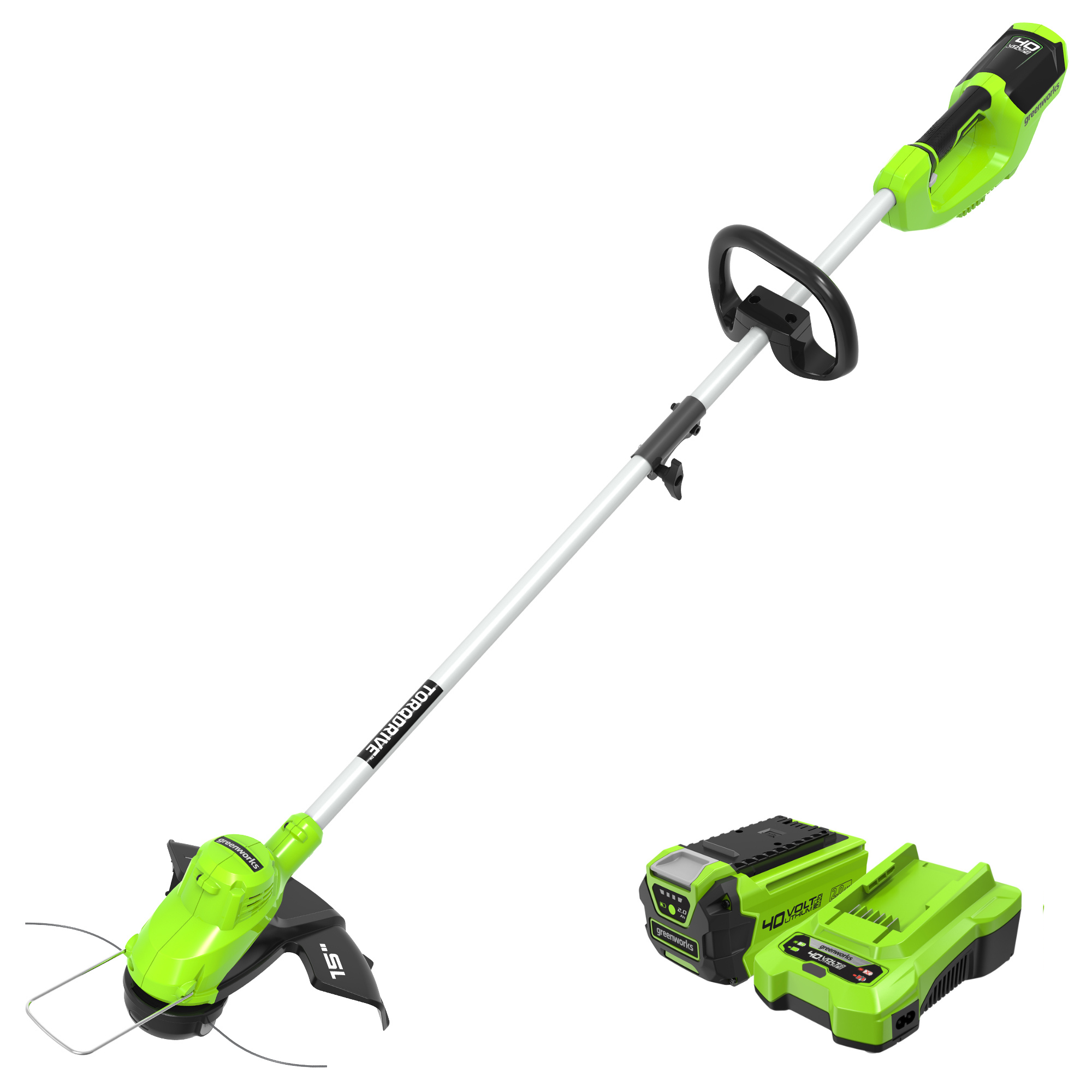 OPEN BOX 40V 15" Cordless Battery String Trimmer, 2Ah Battery and Charger MegaBDM
