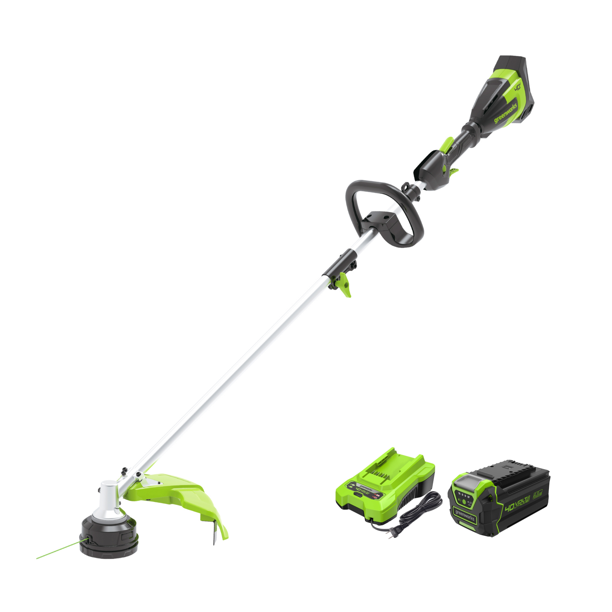 40V 16" Cordless Battery Brushless String Trimmer (Attachment Capable): 4.0 Ah Battery and Charger MegaBDM