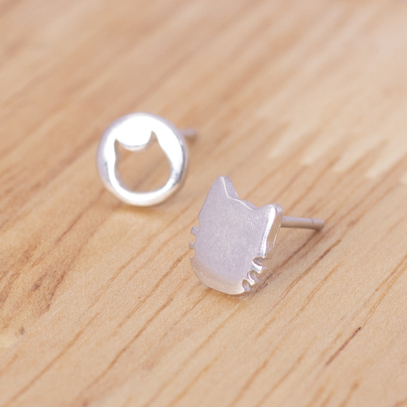 Women's Korean Style Personalized Ear Small Bone Elegant Rings - 162 Asymmetric Totoro / 925 Silver Needle MegaBDM