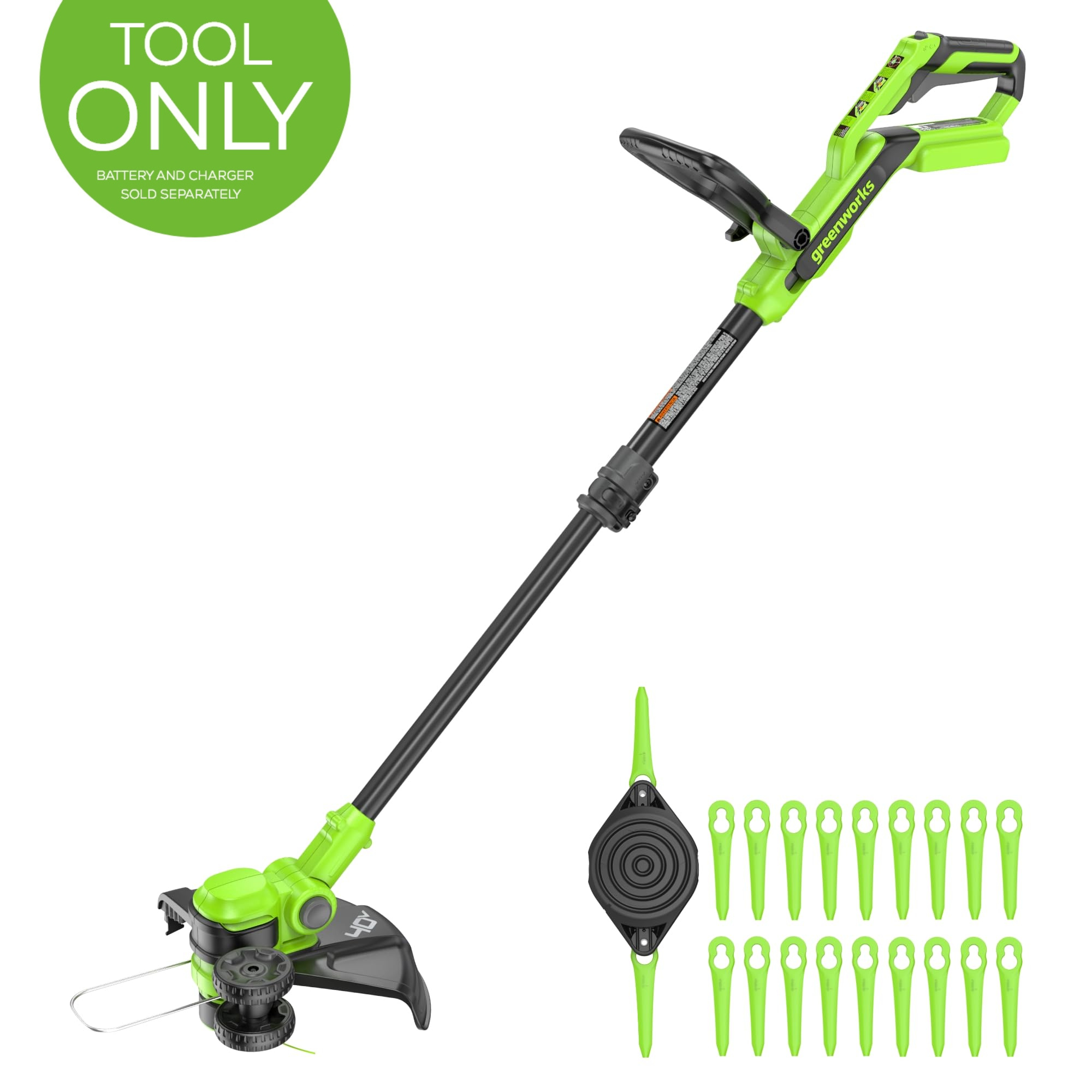 40V 13" Cordless Battery String Trimmer / Edger, 20PC Blades (Tool Only) MegaBDM