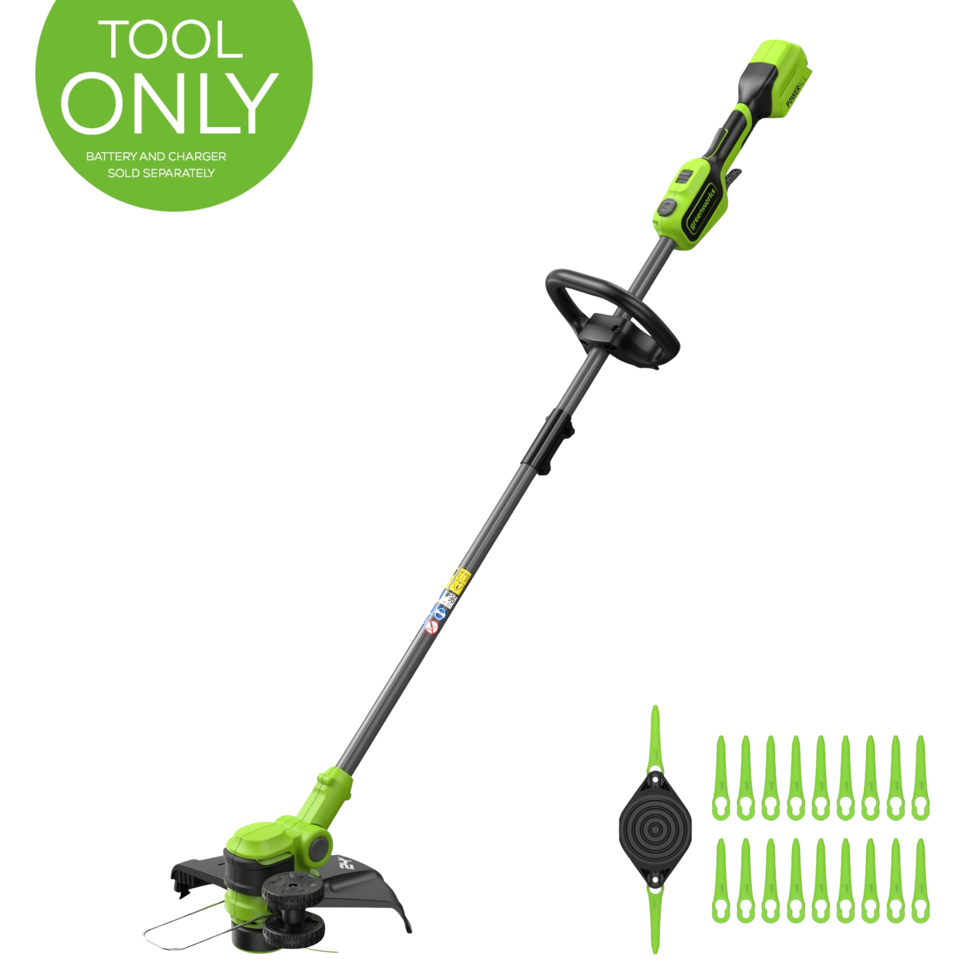 24V 13" Cordless Battery String Trimmer/Edger, 20PC Blades (Tool Only) MegaBDM