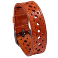 Men's Cattle Leather Retro Hollow Width Personality Bracelets - Light Brown MegaBDM