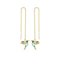 Colorful Bird Long Female Hummingbird Cute Small Ear Line - 03 Anti-Gold# S51 MegaBDM