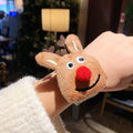 Christmas Plush Pop Cute Cartoon Doll Couple Small Gift Bracelet - # Red Nose Elk (Ring Pop) MegaBDM