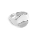 Fashion Geometry Pattern Square Round Smooth Opening Male Rings - White Gold Color Jz0843 MegaBDM