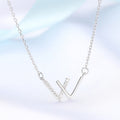 V-shaped Female Simple Design English Letter Necklaces - Platinum Double V Necklace / 925 Silver Necklace MegaBDM
