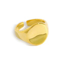 Fashion Geometry Pattern Square Round Smooth Opening Male Rings - Gold Jz0844 MegaBDM