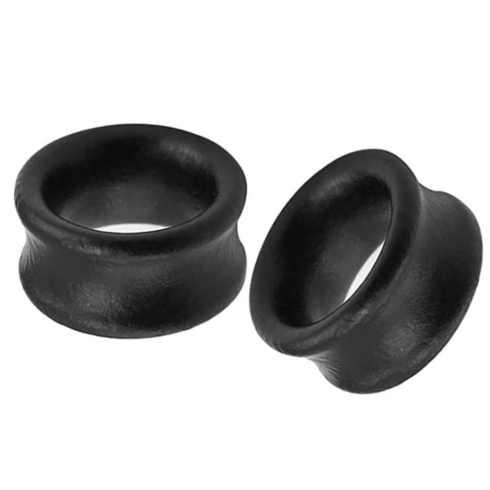Punk Hollow Black Wood Ear Extender Human Stud Earrings MegaBDM
