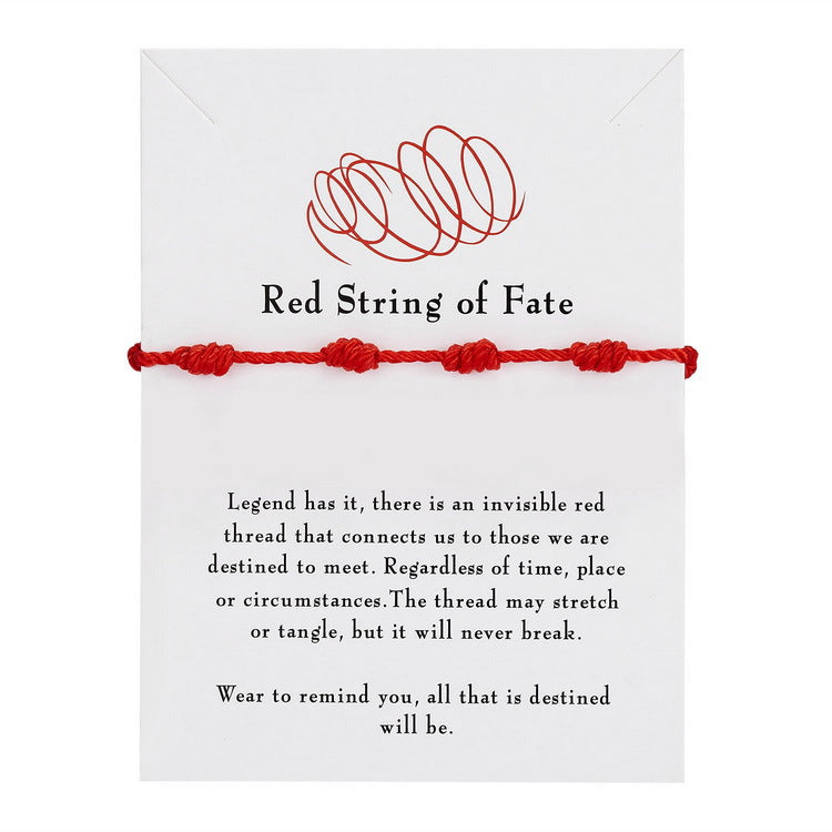 Knot Red Rope Lucky Friendship Woven Bracelets - Br20y0089 One Pack MegaBDM