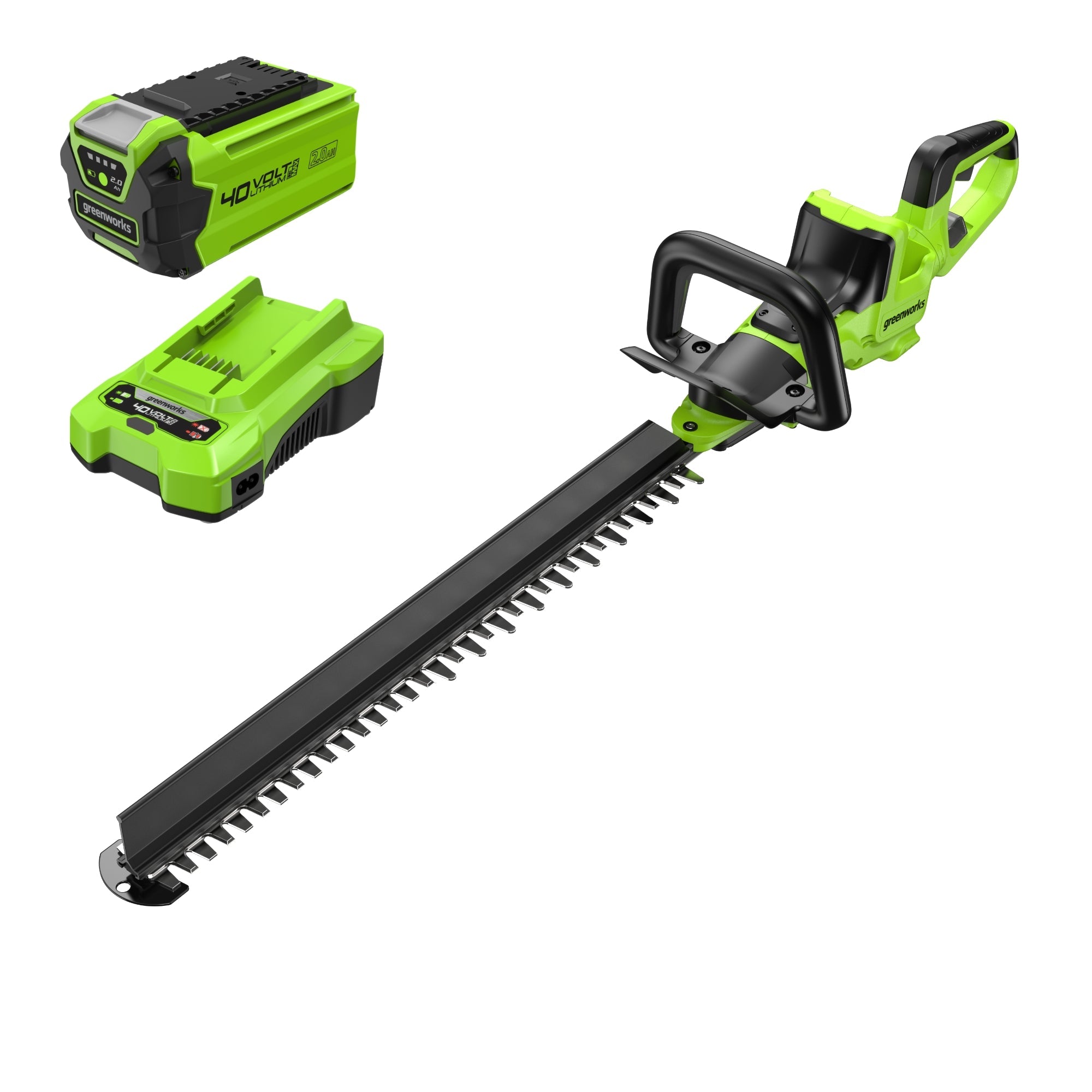 40V 26" Cordless Battery Hedge Trimmer: 2.0 Ah Battery and Charger MegaBDM