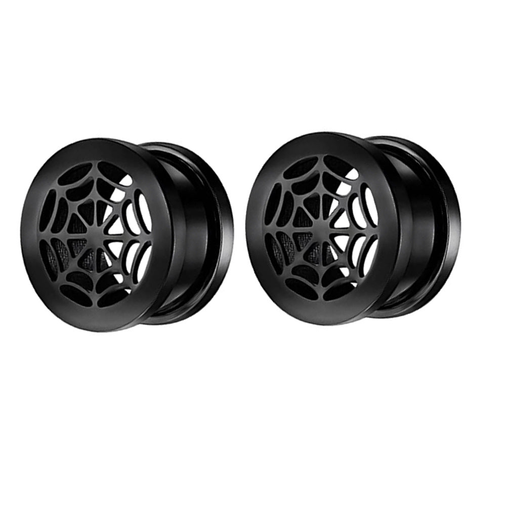 Launch Black Pulley Spider Web Ear Stud Earrings MegaBDM