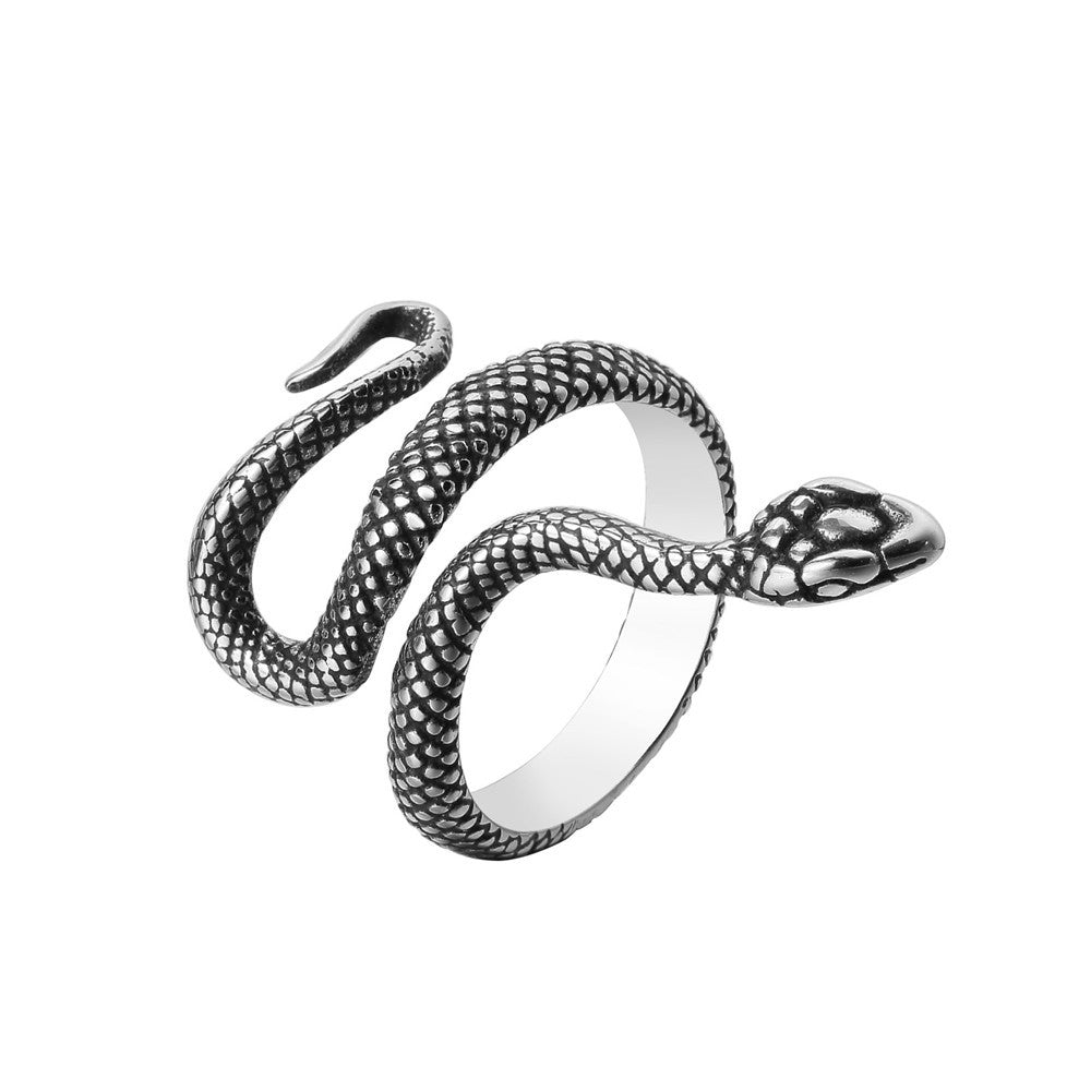 Comfortable Personality Retro Snake Titanium Steel Rings MegaBDM