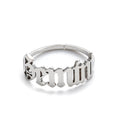 Female Retro Opening Simple English Letters Ring - Gemini Steel / Adjustable Opening MegaBDM
