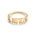 Female Retro Opening Simple English Letters Ring - Cancer Gold / Adjustable Opening MegaBDM