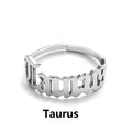 Female Retro Opening Simple English Letters Ring - Taurus Steel Color / Adjustable Opening MegaBDM