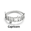 Female Retro Opening Simple English Letters Ring - Capricorn Steel / Adjustable Opening MegaBDM