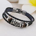 Women's & Men's Alloy Beads Handmade Woven Leather String Bracelet - S0046 MegaBDM