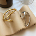 Irregular Female Retro Geometry Pattern Double Rings MegaBDM