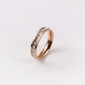 Women's & Men's Double Row Diamond Stainless Steel Personality Small Square Full Ring - Rose Gold Single Row Diamond / No. 5 MegaBDM