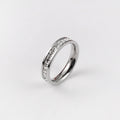 Women's & Men's Double Row Diamond Stainless Steel Personality Small Square Full Ring - Silver Single Row Diamond / No. 8 MegaBDM