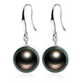 Sterling Sier Natural Shell Pearl Korean Stud Earrings - [Colorful Black 10mm] Shell Pearl Earrings H5008 / 925 Silver MegaBDM