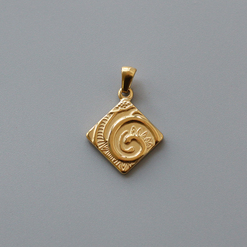 Rose Drop-shaped Stainless Steel Gold Plated Pendants - S13 Fossil MegaBDM