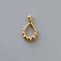 Rose Drop-shaped Stainless Steel Gold Plated Pendants - S02 Water Drop round Beads MegaBDM