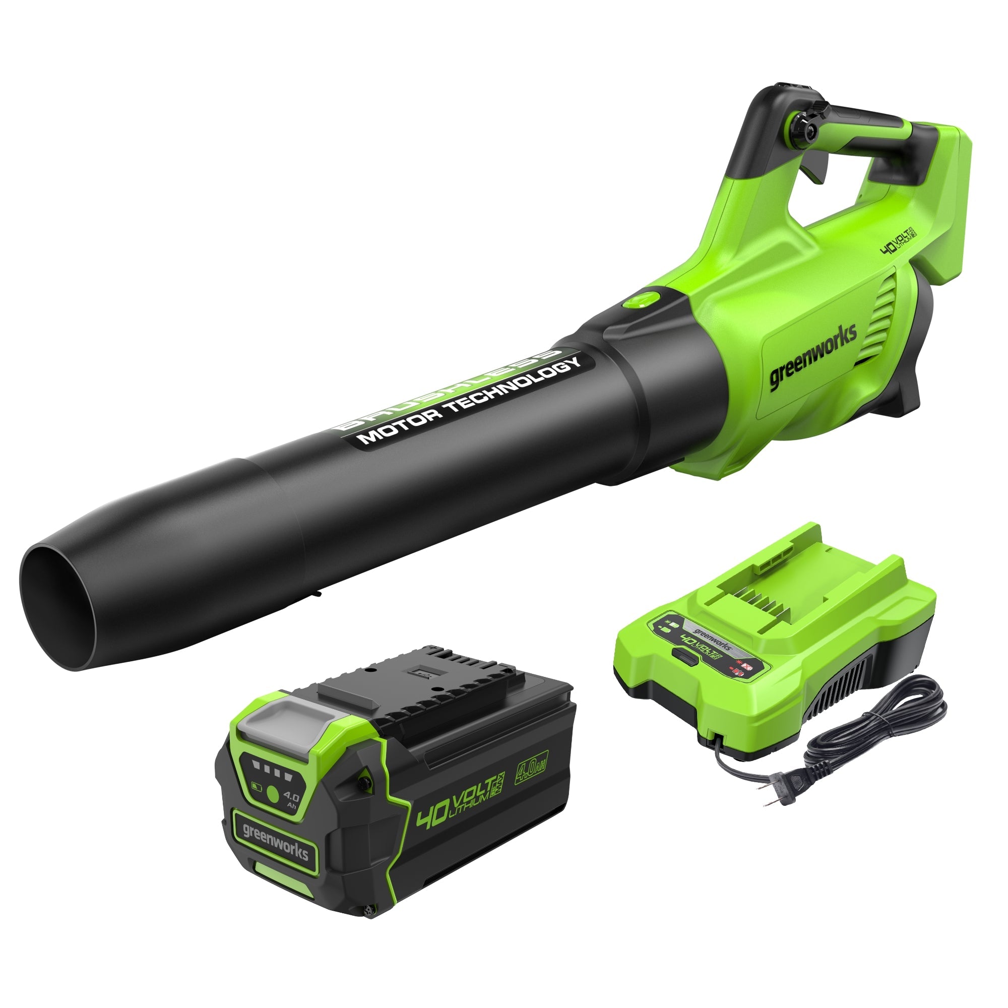 40V 550 CFM Cordless Battery Leaf Blower w/ 4.0 Ah Battery & Charger MegaBDM