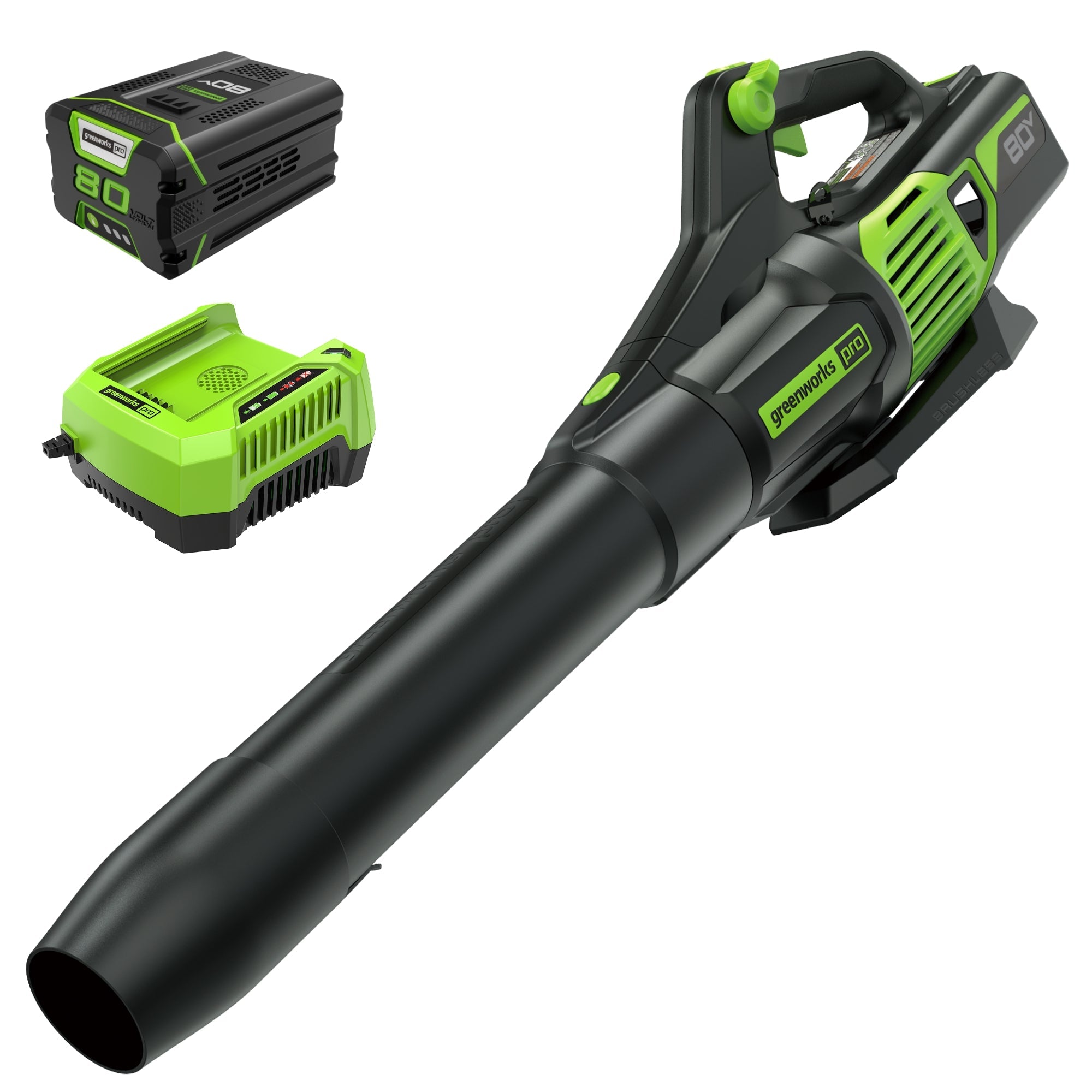 OPEN BOX 80V 730 CFM Cordless Battery Leaf Blower: 2.5 Ah Battery and Rapid Charger MegaBDM