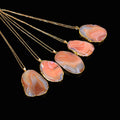Crystal Cut Pattern Geometric Irregular Clavicle Chain Neck Necklace - Orange / Single Pendant with Chain MegaBDM