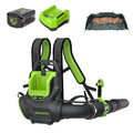 80V 800 CFM Cordless Battery Backpack Blower and Leaf Tarp: 4.0 Ah Battery and Rapid Charger MegaBDM