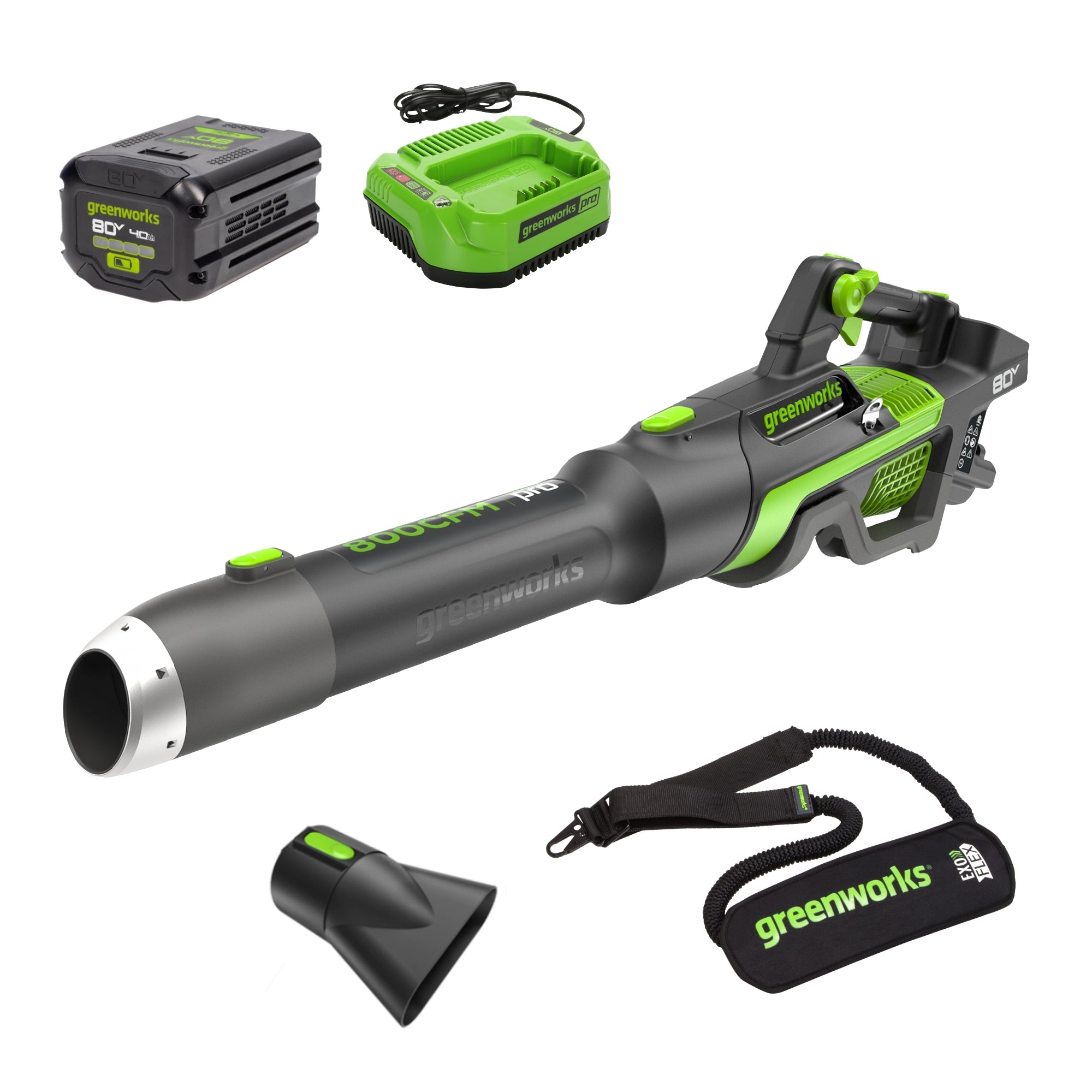80V 800CFM Cordless Battery Leaf Blower, 4Ah Battery and Charger MegaBDM
