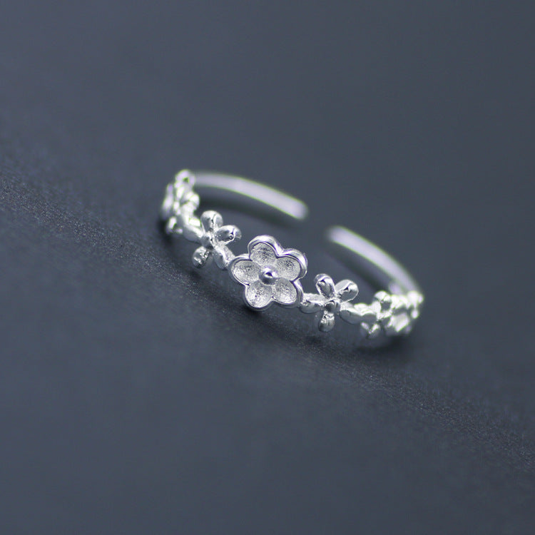 Slouchy Innovative Sier Flower Plain Sterling Ring MegaBDM