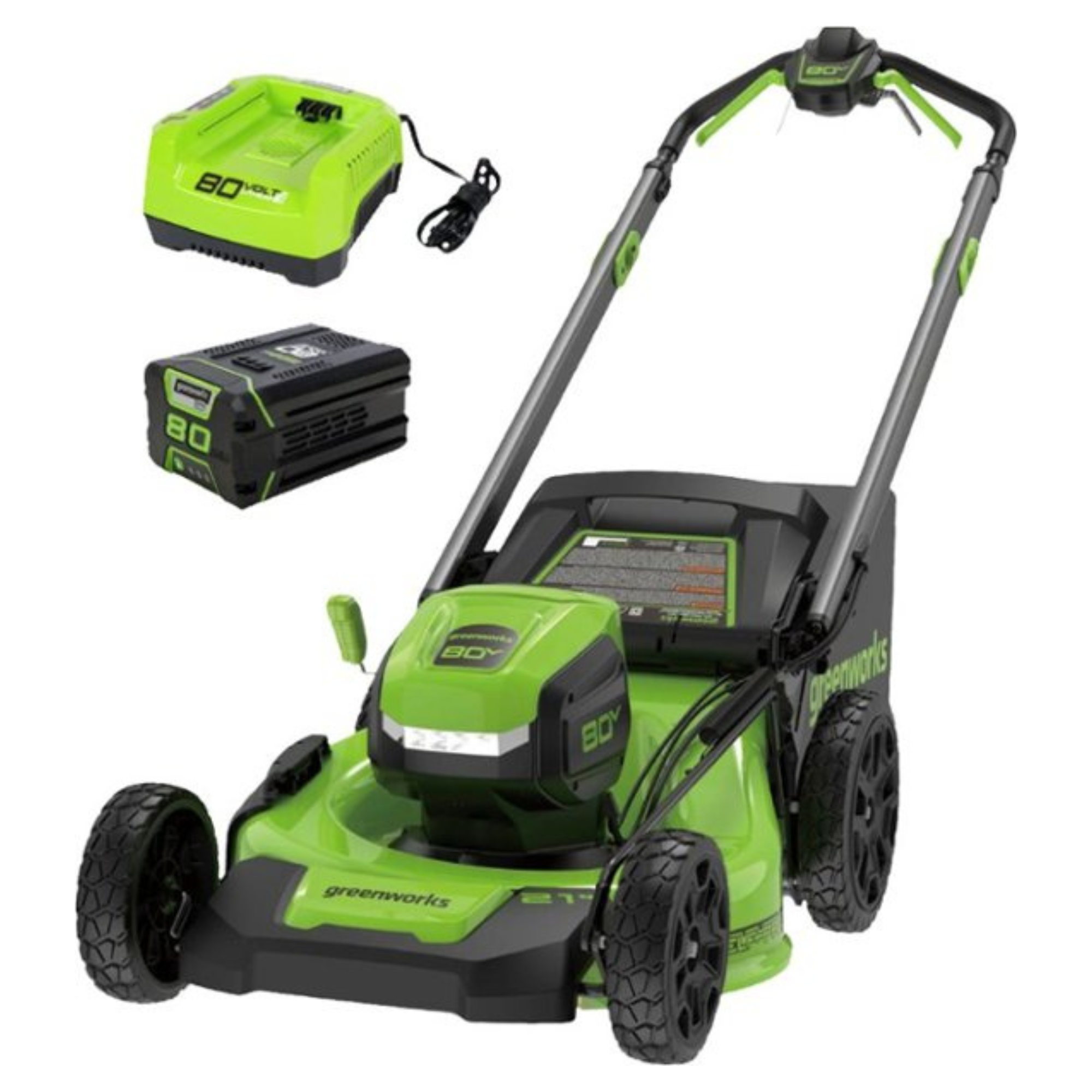 80V 21" Cordless Battery 4-in-1 Self-Propelled Lawn Mower: 4.0 Ah Battery and 4A Charger, LM2128S MegaBDM