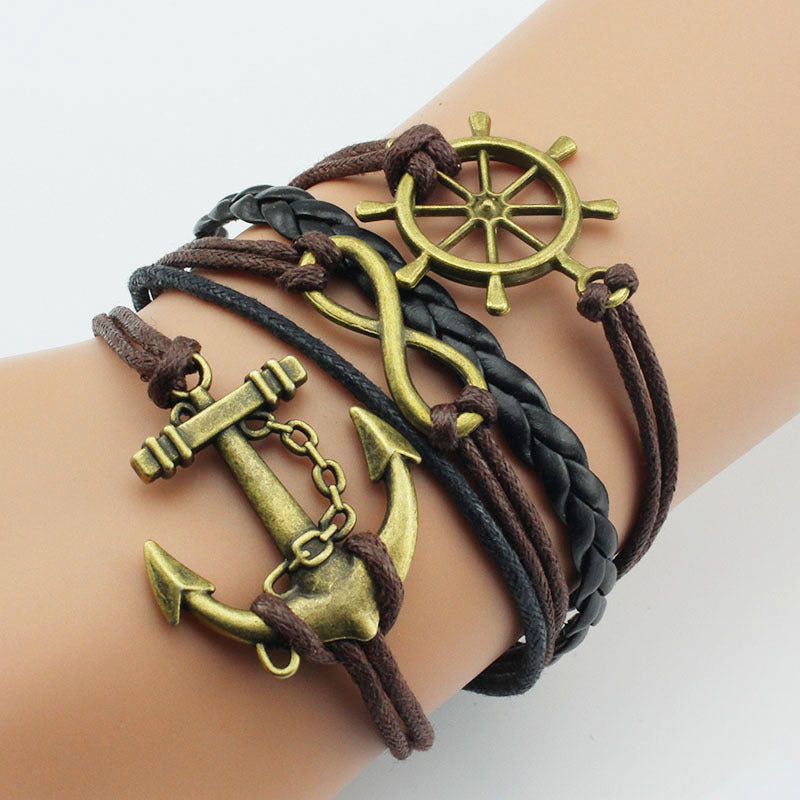 Boat Anchor Infinite Eight Layered Retro Bracelets MegaBDM
