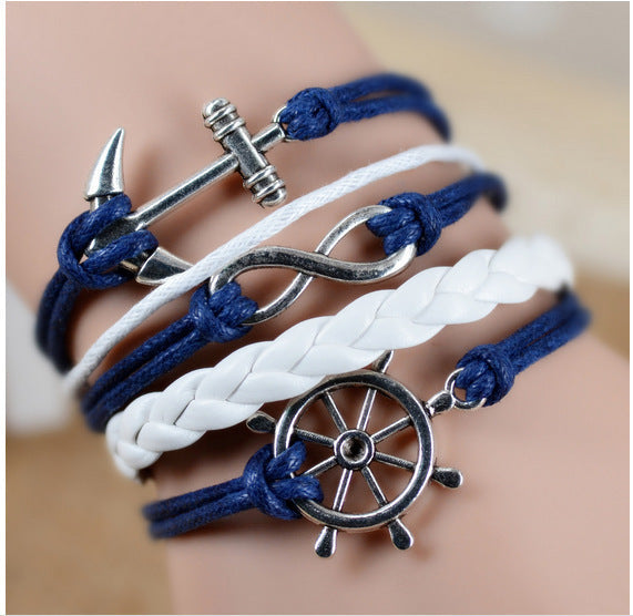 Boat Anchor Infinite Eight Layered Retro Bracelets - 2 MegaBDM