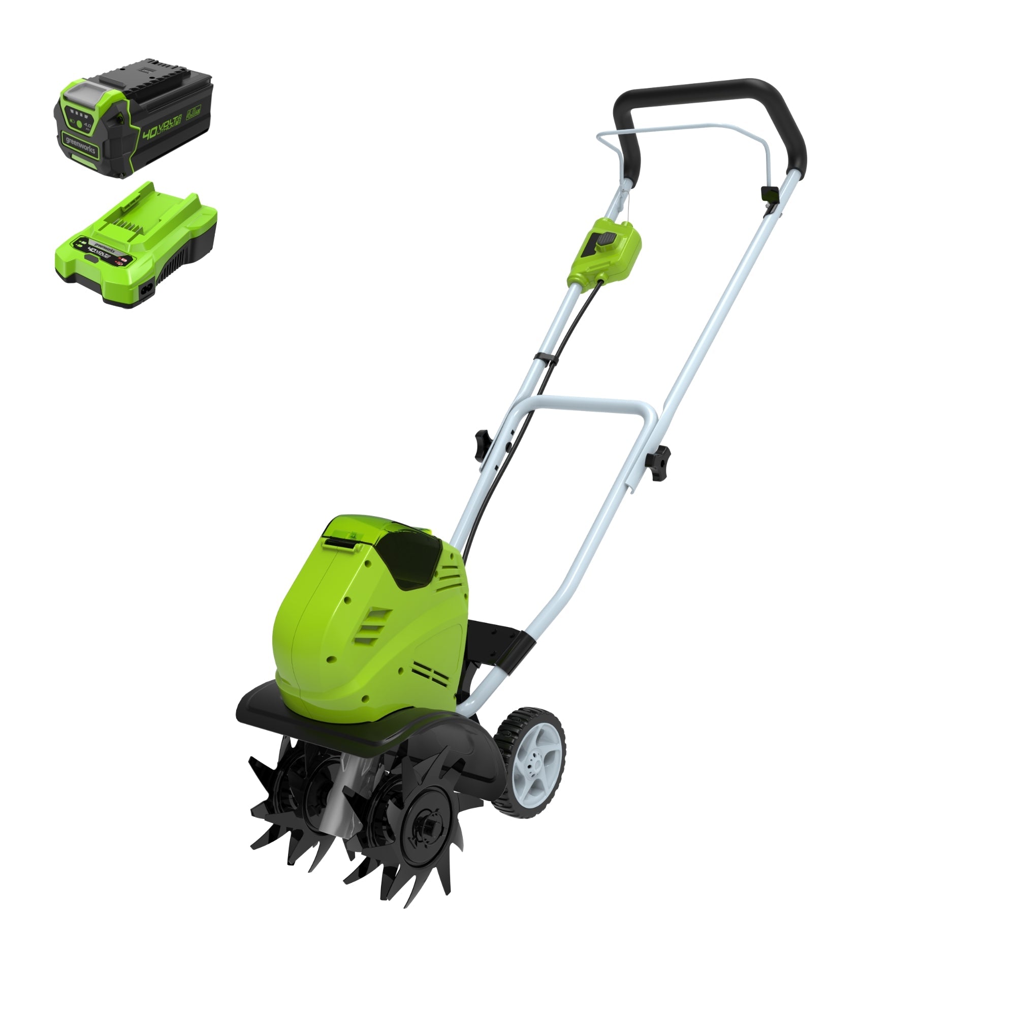 40V 10" Cordless Cultivator / Tiller w/ 4.0 Ah Battery & Charger MegaBDM