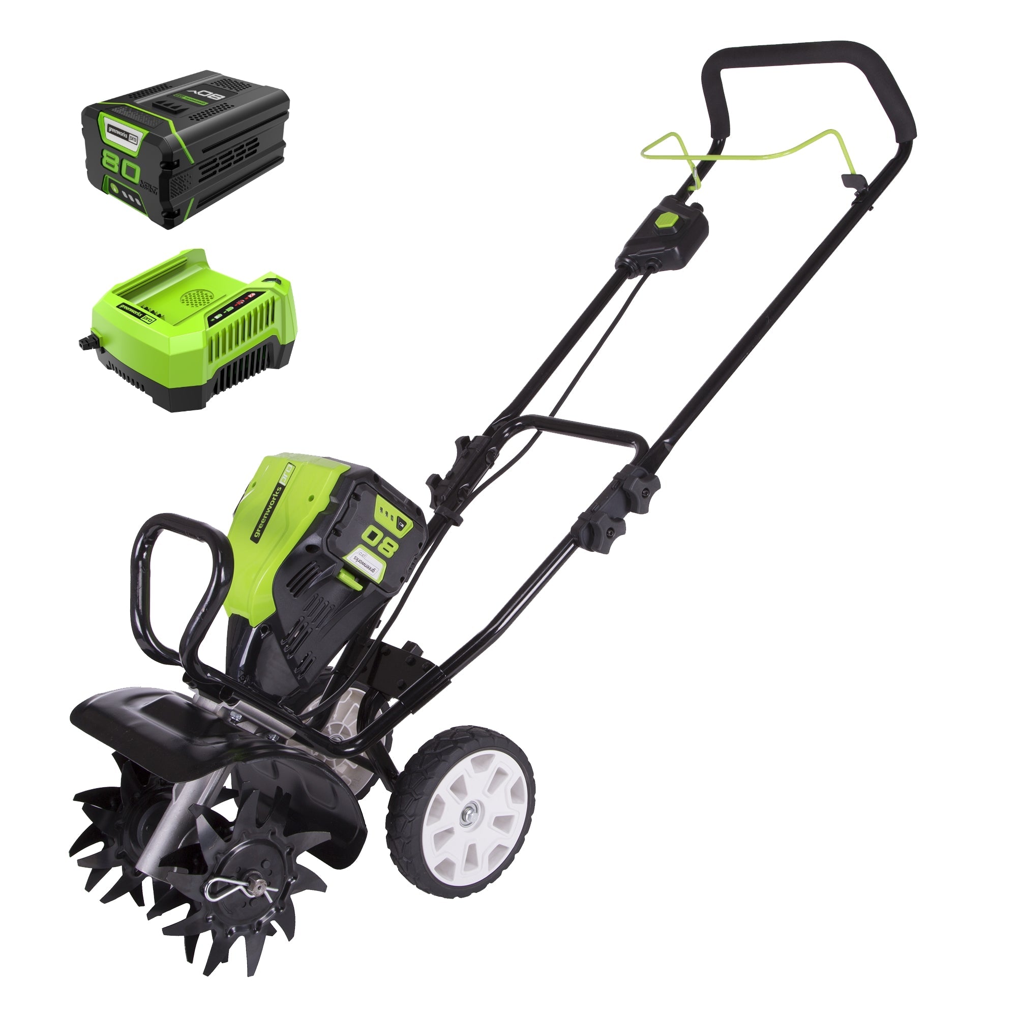 80V 10" Brushless Cultivator / Tiller w/ 2.0Ah Battery & Charger MegaBDM