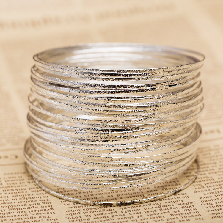 Plug Sier Plated Thin Small Stall Special Bracelet - Silver 100 Pieces Per Bundle MegaBDM