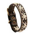Ornament Vintage Weave Cattle Leather Handmade Bracelets - Retro Black MegaBDM