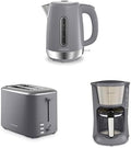 Morphy Richards Equip Bundle, Kettle, Toaster and Filtered Coffee Machine, 1.7L Fast Boil Jug Kettle, 2 Slice Variable Browning Toaster, Perfect Pour Filter Coffee Maker, Grey, 102787|222068|162505 MegaBDM