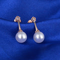 Women's Pearl Country Fashion Graceful Ear Gift Stud Earrings - Rose Gold MegaBDM
