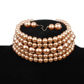 Women's Pearl Short Set Of Ornaments Necklaces - Gold MegaBDM