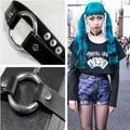 Snap Punk Leather Clavicle Chain Nightclub Rings MegaBDM