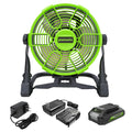 24V Cordless Fan: 2.0 Ah USB Battery, 0.5A Charger and AC Adapter MegaBDM