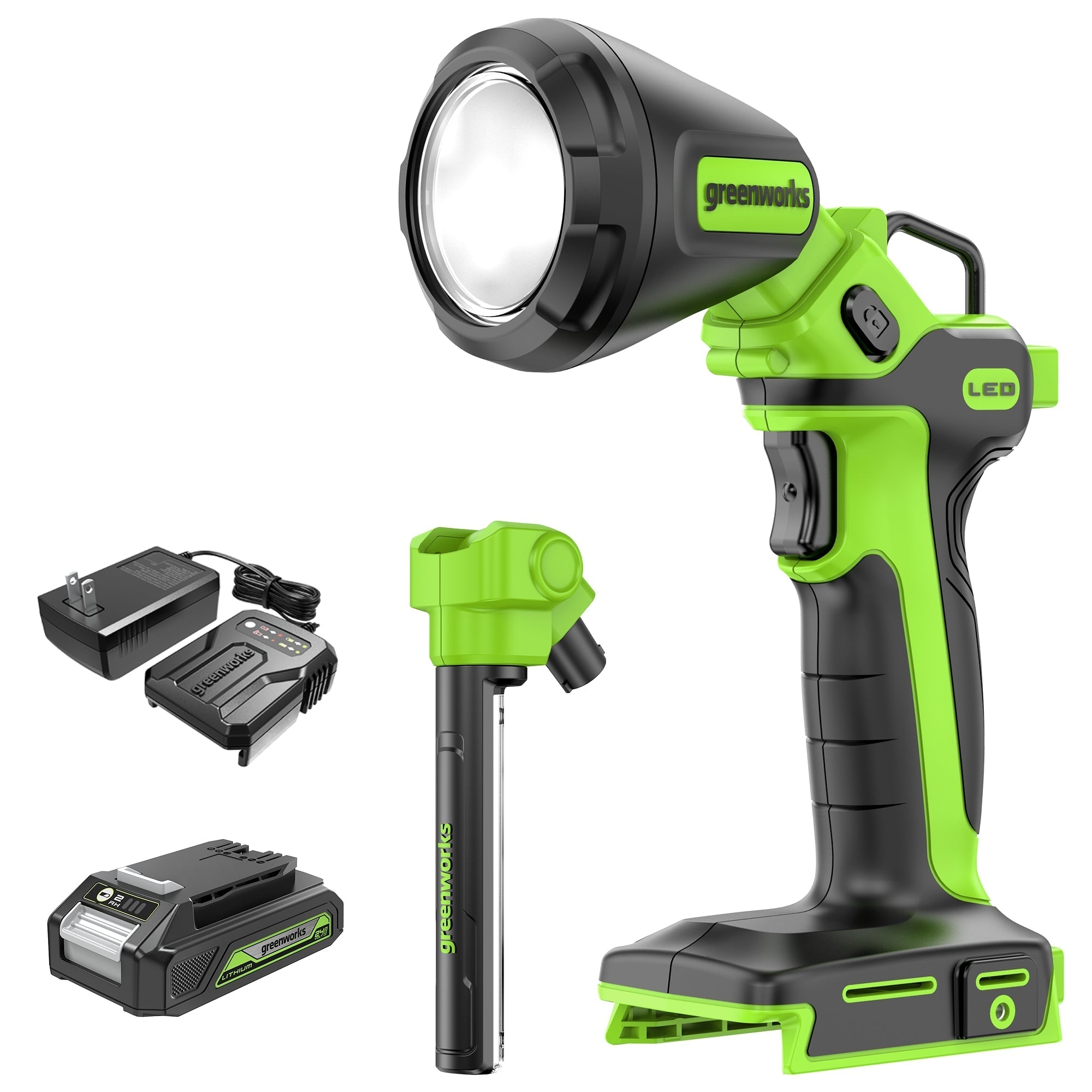 24V Cordless Battery 2-in-1 Work Light: 2.0 Ah Battery and Charger MegaBDM