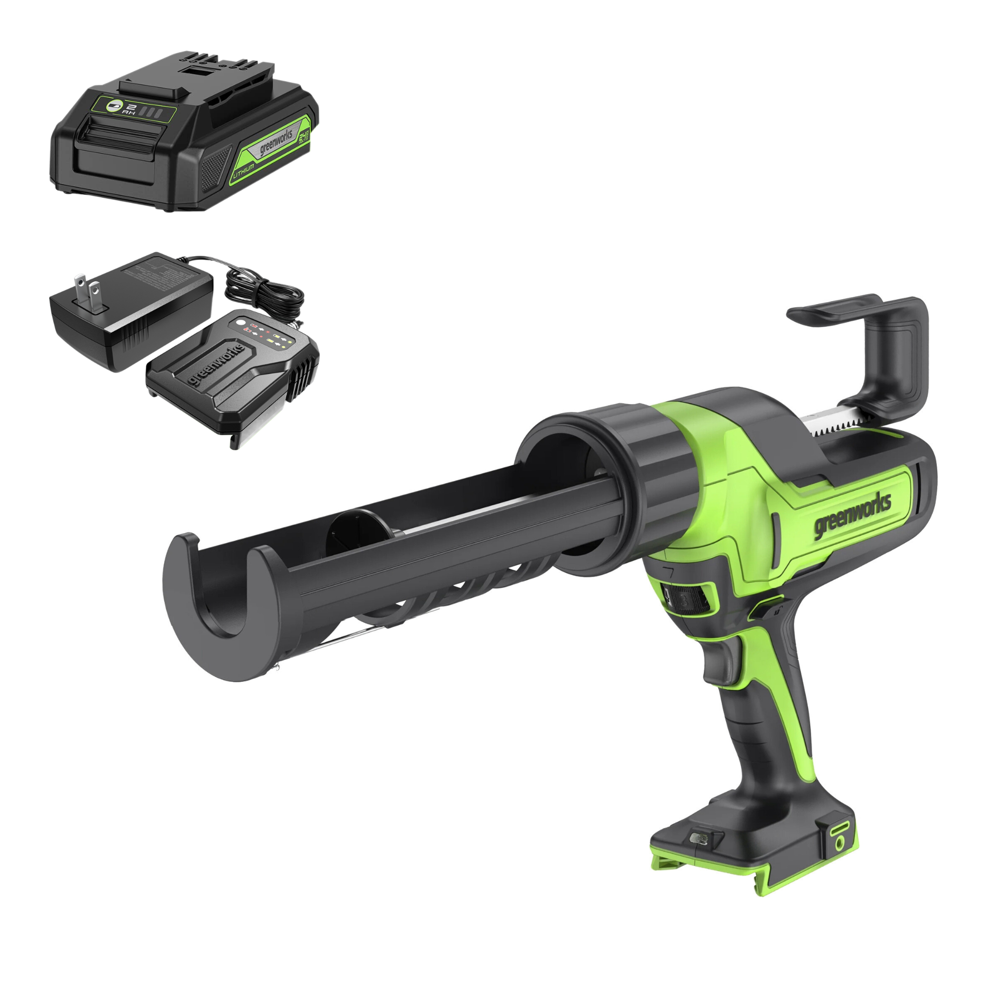 24V Cordless Battery Caulk Gun: 2.0 Ah Battery and Changer MegaBDM