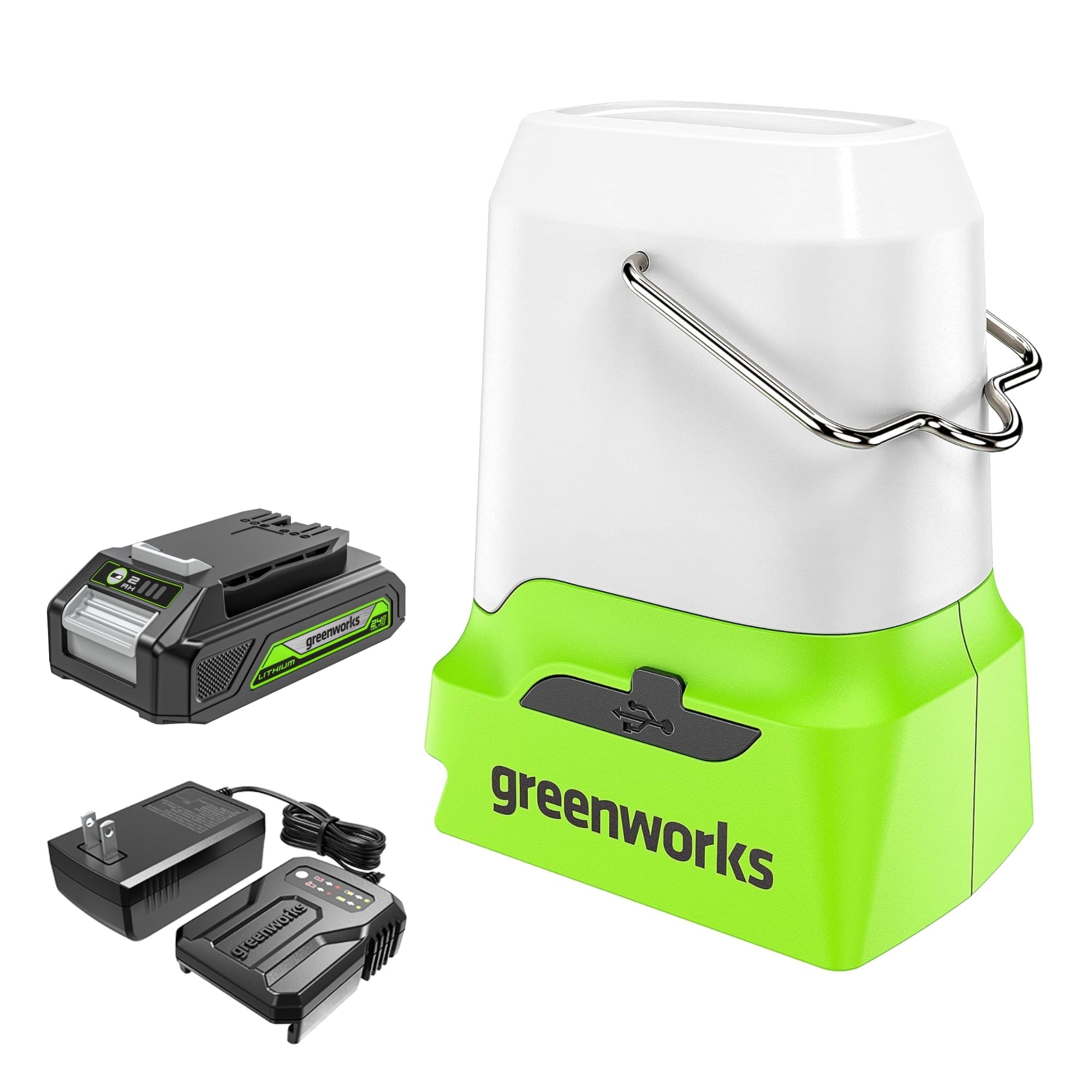 24V Cordless Battery 500 Lumen Lantern: 2.0 Ah Battery and Charger MegaBDM