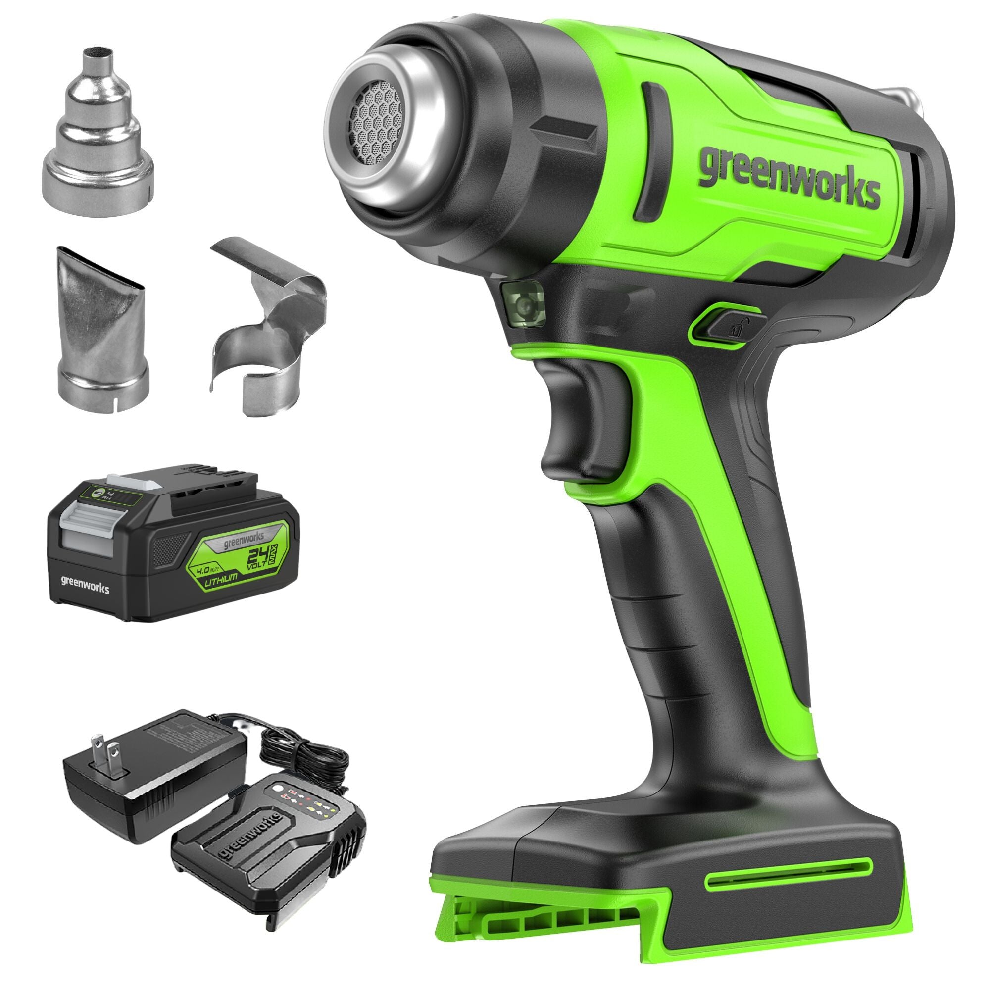 24V Cordless Battery Heat Gun: 4.0 Ah Battery and Charger MegaBDM
